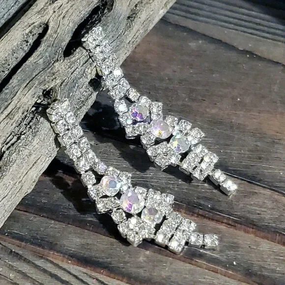 Retro Glam European Lady Di Style Austrian Crystal Earrings - Picture 7 of 10